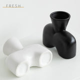 Maxbell Flower Vase Birthday Gifts Tabletop Ornament for Office Entrance Living Room White