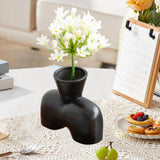 Maxbell Flower Vase Birthday Gifts Tabletop Ornament for Office Entrance Living Room Black