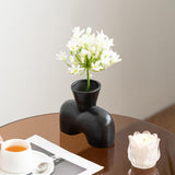Maxbell Flower Vase Birthday Gifts Tabletop Ornament for Office Entrance Living Room Black