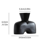 Maxbell Flower Vase Birthday Gifts Tabletop Ornament for Office Entrance Living Room Black