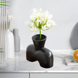Maxbell Flower Vase Birthday Gifts Tabletop Ornament for Office Entrance Living Room Black