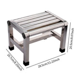 Maxbell Shoe Changing Stool Household Metal Step Stool for Bathroom Apartment Senior 28.5cmx20.7cmx20.5cm