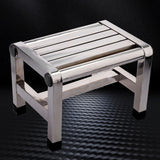Maxbell Shoe Changing Stool Household Metal Step Stool for Bathroom Apartment Senior 28.5cmx20.7cmx20.5cm