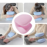 Maxbell Napping Pillow Multipurpose Ergonomic Soft Headrest for Travel Airplane pink
