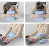 Maxbell Napping Pillow Multipurpose Ergonomic Soft Headrest for Travel Airplane blue