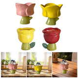 Maxbell Ice Cream Cup Ceramic Small Cute Milkshake Glasses for Milkshakes Milk Salad Pink Tulip Cup