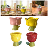 Maxbell Ice Cream Cup Ceramic Small Cute Milkshake Glasses for Milkshakes Milk Salad Pink Tulip Cup