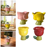 Maxbell Ice Cream Cup Ceramic Small Cute Milkshake Glasses for Milkshakes Milk Salad Pink Tulip Cup