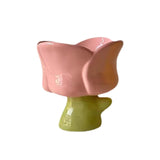 Maxbell Ice Cream Cup Ceramic Small Cute Milkshake Glasses for Milkshakes Milk Salad Pink Tulip Cup