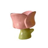 Maxbell Ice Cream Cup Ceramic Small Cute Milkshake Glasses for Milkshakes Milk Salad Pink Tulip Cup
