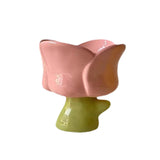 Maxbell Ice Cream Cup Ceramic Small Cute Milkshake Glasses for Milkshakes Milk Salad Pink Tulip Cup