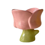 Maxbell Ice Cream Cup Ceramic Small Cute Milkshake Glasses for Milkshakes Milk Salad Pink Tulip Cup