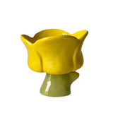 Maxbell Ice Cream Cup Ceramic Small Cute Milkshake Glasses for Milkshakes Milk Salad Yellow Tulips Cup