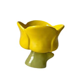 Maxbell Ice Cream Cup Ceramic Small Cute Milkshake Glasses for Milkshakes Milk Salad Yellow Tulips Cup