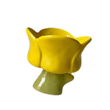 Maxbell Ice Cream Cup Ceramic Small Cute Milkshake Glasses for Milkshakes Milk Salad Yellow Tulips Cup