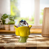 Maxbell Ice Cream Cup Ceramic Small Cute Milkshake Glasses for Milkshakes Milk Salad Yellow Tulips Cup