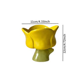 Maxbell Ice Cream Cup Ceramic Small Cute Milkshake Glasses for Milkshakes Milk Salad Yellow Tulips Cup