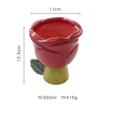 Maxbell Ice Cream Cup Ceramic Small Cute Milkshake Glasses for Milkshakes Milk Salad Yellow Rose Type