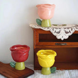 Maxbell Ice Cream Cup Ceramic Small Cute Milkshake Glasses for Milkshakes Milk Salad Yellow Rose Type