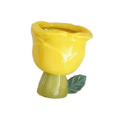 Maxbell Ice Cream Cup Ceramic Small Cute Milkshake Glasses for Milkshakes Milk Salad Yellow Rose Type