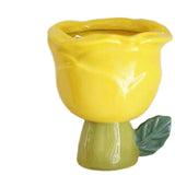 Maxbell Ice Cream Cup Ceramic Small Cute Milkshake Glasses for Milkshakes Milk Salad Yellow Rose Type