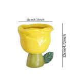 Maxbell Ice Cream Cup Ceramic Small Cute Milkshake Glasses for Milkshakes Milk Salad Yellow Rose Type