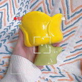 Maxbell Ice Cream Cup Ceramic Small Cute Milkshake Glasses for Milkshakes Milk Salad Red Rose Type