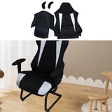 Maxbell Computer Office Chair Slipcovers Breathable Swivel Chair Gaming Chair Covers Black White