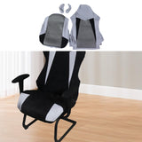 Maxbell Computer Office Chair Slipcovers Breathable Swivel Chair Gaming Chair Covers Black Gray