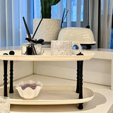 Maxbell Counter Shelf Elegant Coffee Station Organizer for Bathroom Entryway Dresser Beige