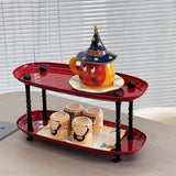 Maxbell Counter Shelf Elegant Coffee Station Organizer for Bathroom Entryway Dresser Red