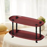 Maxbell Countertop Storage Rack Shelf Desktop Organizer for Counter Bedroom Bathroom Red