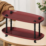 Maxbell Countertop Storage Rack Shelf Desktop Organizer for Counter Bedroom Bathroom Red