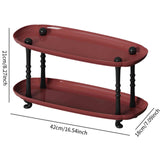 Maxbell Countertop Storage Rack Shelf Desktop Organizer for Counter Bedroom Bathroom Red