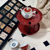 Maxbell Countertop Storage Rack Shelf Desktop Organizer for Counter Bedroom Bathroom Red