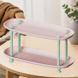 Maxbell Countertop Storage Rack Shelf Desktop Organizer for Counter Bedroom Bathroom Pink