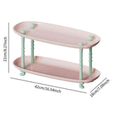 Maxbell Countertop Storage Rack Shelf Desktop Organizer for Counter Bedroom Bathroom Pink