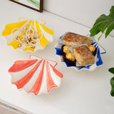 Maxbell Ceramic Shell Shaped Decorative Bowl for Entryway Birthday Gift Coffee Table Red