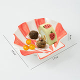 Maxbell Ceramic Shell Shaped Decorative Bowl for Entryway Birthday Gift Coffee Table Red