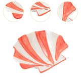 Maxbell Ceramic Shell Shaped Decorative Bowl for Entryway Birthday Gift Coffee Table Red