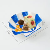Maxbell Ceramic Shell Shaped Decorative Bowl for Entryway Birthday Gift Coffee Table Blue