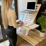 Maxbell Standing Desk Converter Wooden Versatile for Home or Office Use Laptop Riser