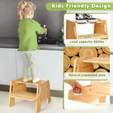 Maxbell Wooden Step Stool Nonslip Brushing Training Stool Washing Shower Stool