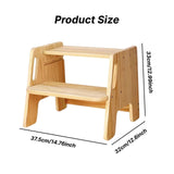 Maxbell Wooden Step Stool Nonslip Brushing Training Stool Washing Shower Stool