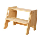 Maxbell Wooden Step Stool Nonslip Brushing Training Stool Washing Shower Stool