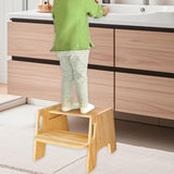 Maxbell Wooden Step Stool Nonslip Brushing Training Stool Washing Shower Stool