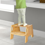 Maxbell Wooden Step Stool Nonslip Brushing Training Stool Washing Shower Stool