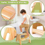 Maxbell Wooden Step Stool Nonslip Brushing Training Stool Washing Shower Stool