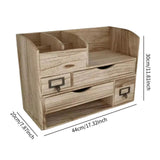 Maxbell Desk Organizer with Drawers Office Case for Sticky Notes Folders Paper Clips