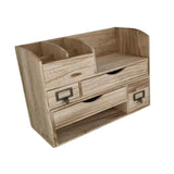 Maxbell Desk Organizer with Drawers Office Case for Sticky Notes Folders Paper Clips
